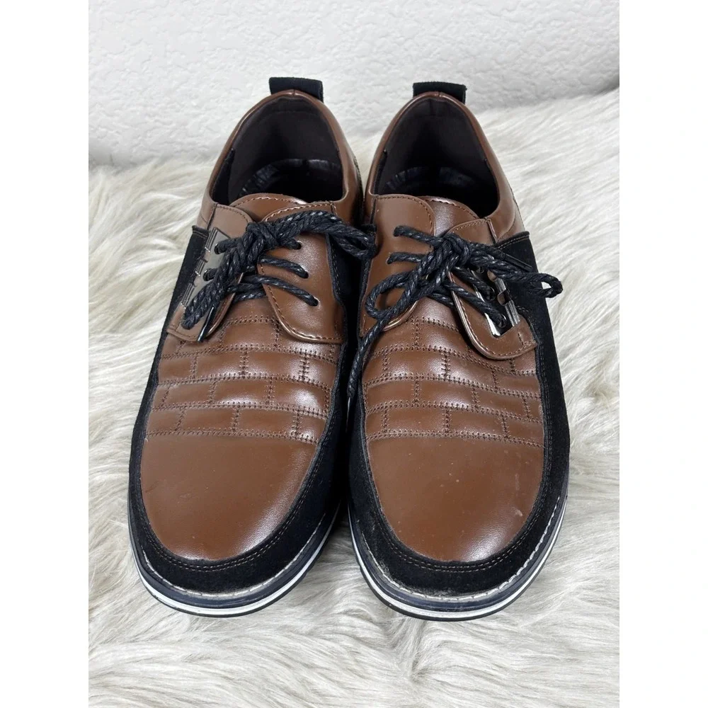 Gatsby Orthopedic Leather Oxford Shoes Mens 9.5 Brown Black Comfort Classic‎